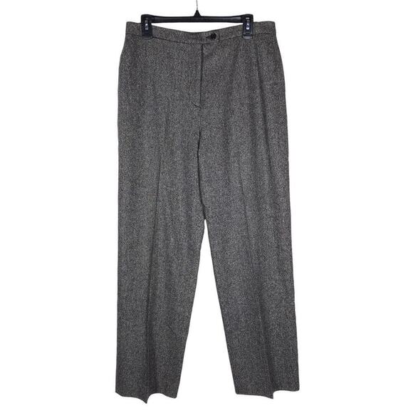 Isabella Bird Womens Dress Pants 14 Gray Straight Wool Ankle High Rise Pleated - Picture 1 of 10